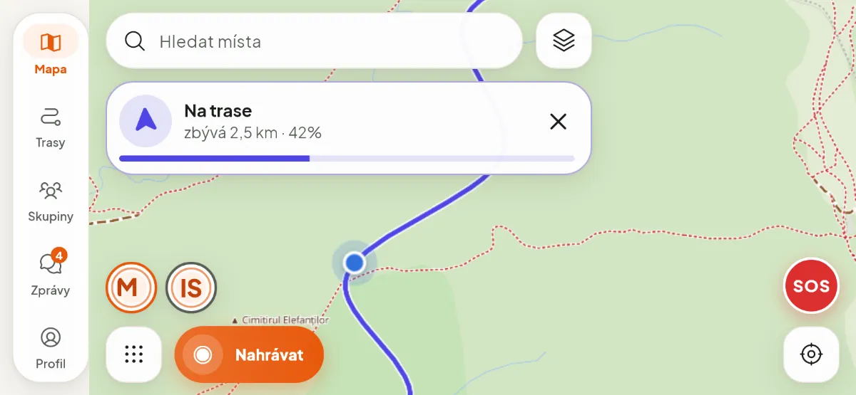 Navigace s telefonem na šířku