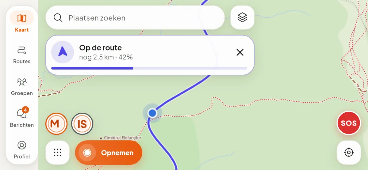 Navigeren met de telefoon liggend