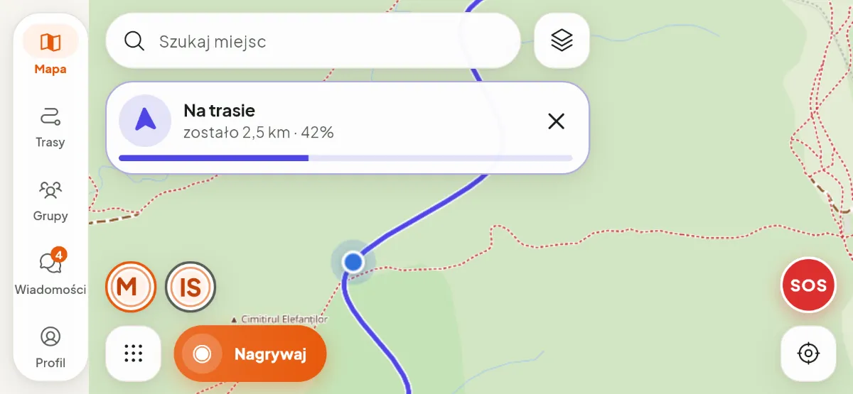 Nawigacja z telefonem w poziomie