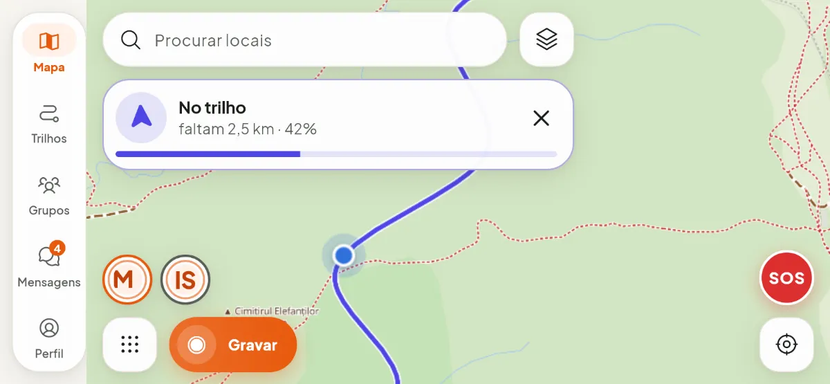 Navegação com o telemóvel na horizontal