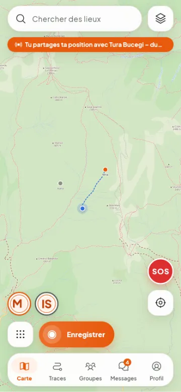 Les amis sur la carte en temps réel
