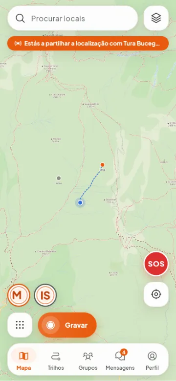 Amigos no mapa em tempo real