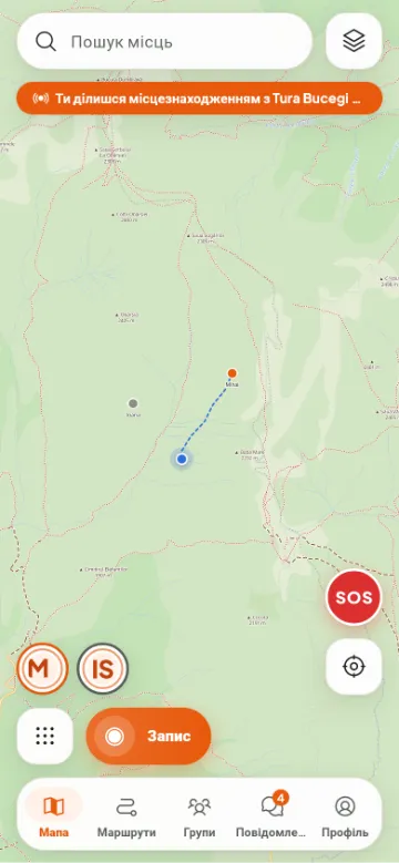 Друзі на мапі в реальному часі